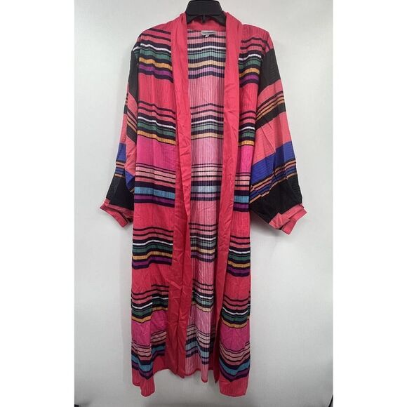 Anthropologie Conditions Apply One Size Striped Colorful Open Front - Picture 2 of 8